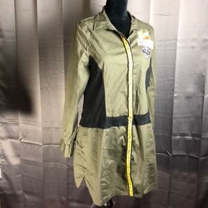 Dereon Military Diva Button Down Tunic Top/Dress